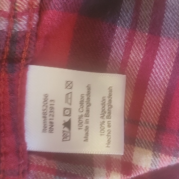 Jacks Girlfriend Red/Blue Plaid Pearl Snap Light Flannel Top Size L - Picture 11 of 16
